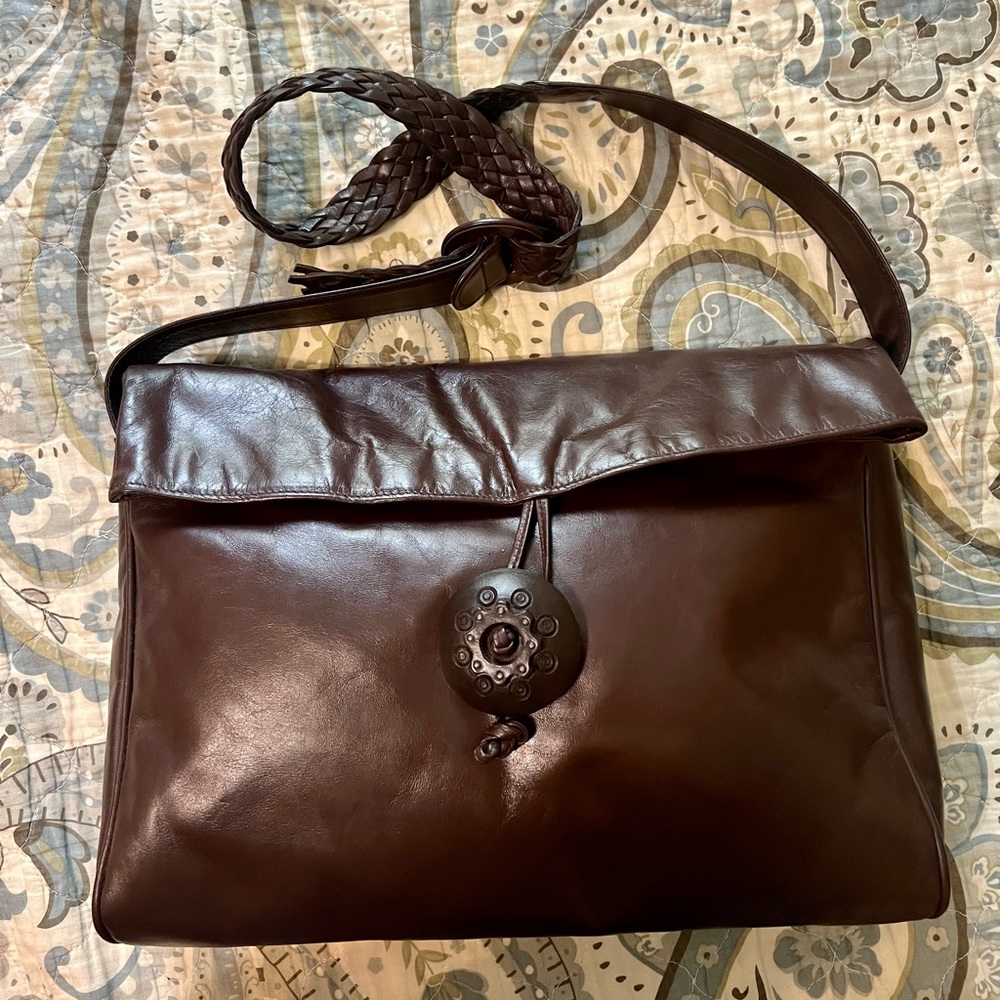 Anne Klein Brown Leather Shoulder Bag like New
